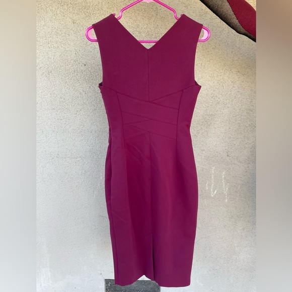 Tight, bodycon midi dress, maroon - Picture 2 of 3